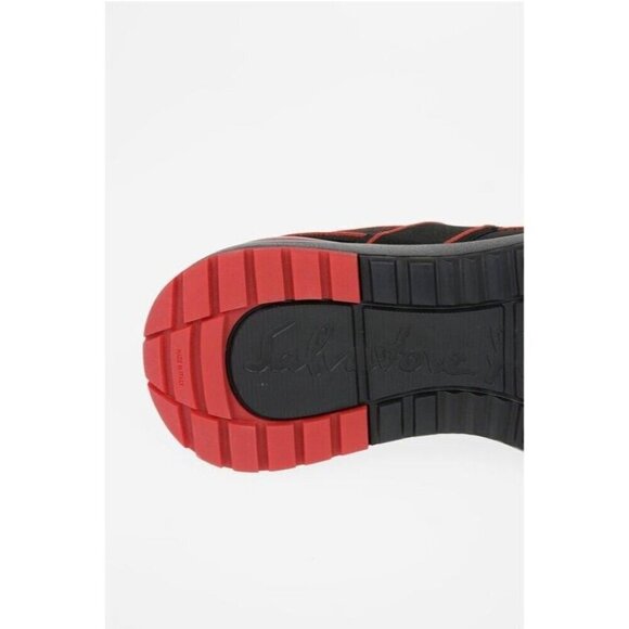 Salvatore Ferragamo Tylar Slip-On Low-Top Sneakers 42 9 M Mens Black Red New - Picture 9 of 14